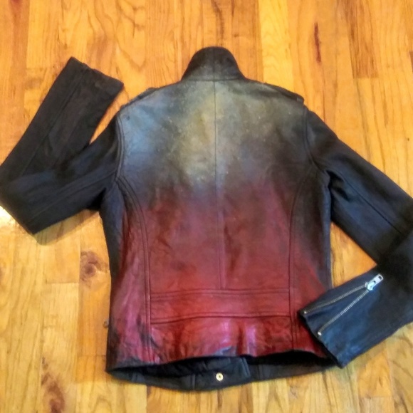 IRO BLACK LAMB LEATHER MOTORCYCLE CAFE JACKET SZ 0 - Picture 7 of 8
